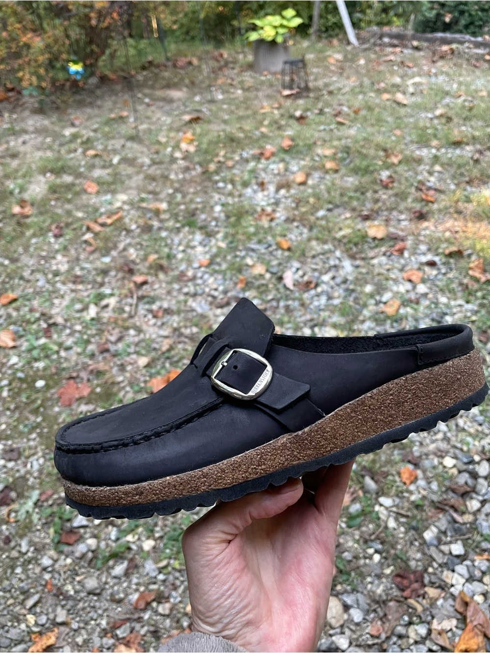 New Birkenstock Buckley Black Oiled Leather Clogs Size 39